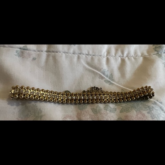 RW&CO Gold and Silver Rhinestone Choker - Picture 2 of 16